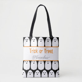 Bolsa Tote Trick ou Tratar Fantasmas Cute Personalizados do H