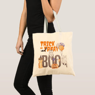 Bolsa Tote TRICK ou TREAT, BOO com KITTENS HALLOWEEN