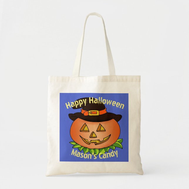 Bolsa Tote Trick ou Treat Candy tosbag para o Halloween (Frente)