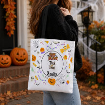 Trick ou Treat Personalizado Fofo de Halloween