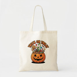 Bolsa Tote Trick ou Treat Pumpkin Candy Halloween Spooky