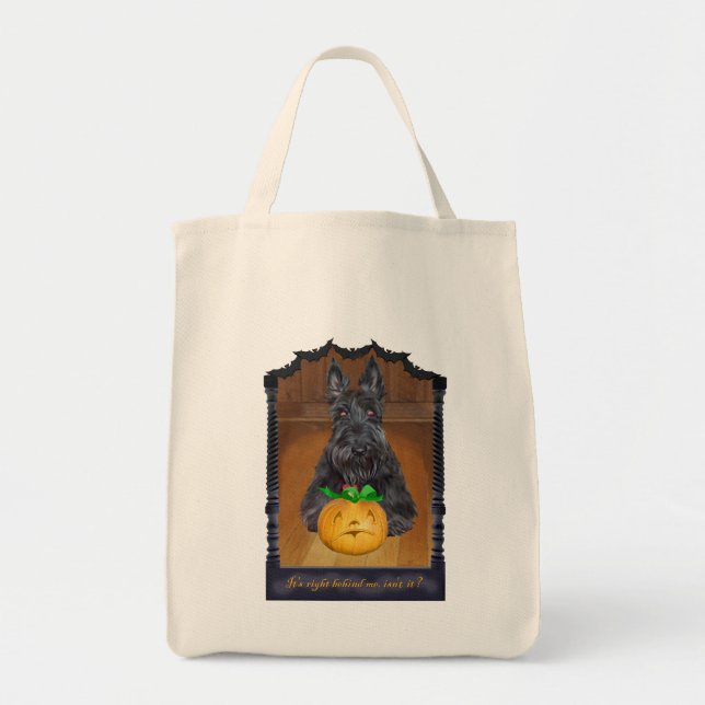 Bolsa Tote Trick ou Treat Scottie Halloween (Frente)