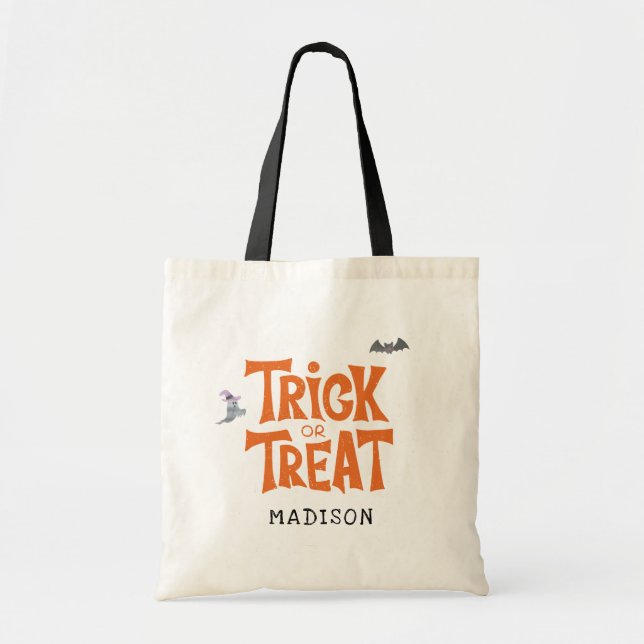 Bolsa Tote Trick ou Treine a Festa de aniversário de Hallowee (Frente)