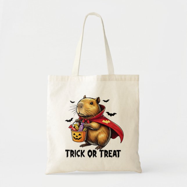 Bolsa Tote Trick ou Treine Capybara Halloween (Frente)