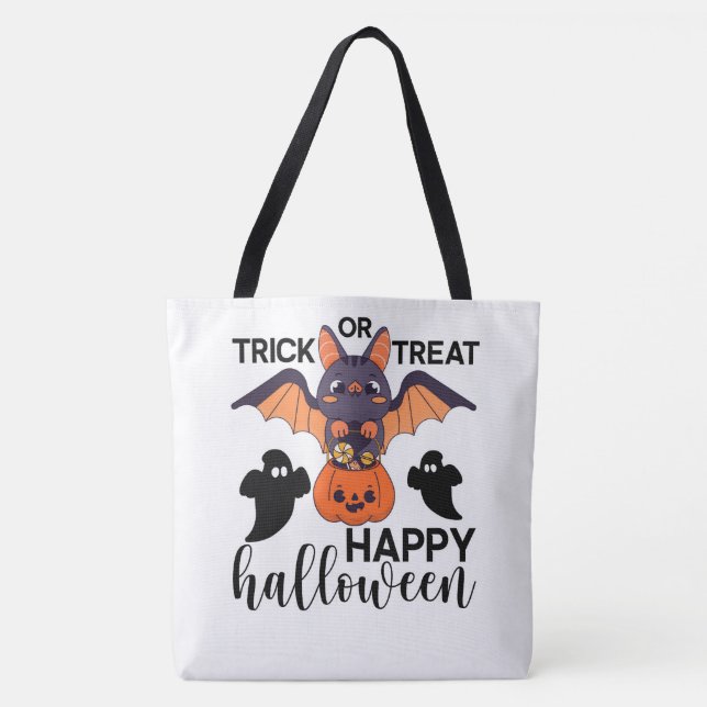 Bolsa Tote Trick ou Treine Feliz Halloween (Frente)