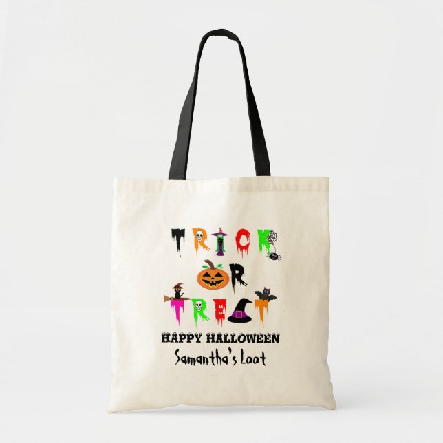 Bolsa Tote Trick ou Treine Loot Bag (Frente)
