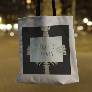 Bolsa Tote Trick ou Treine o Skeleton Tote Bag do Halloween