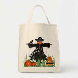Bolsa Tote Trick ou Treine Tote Bag com Pumpkins Scarecrow