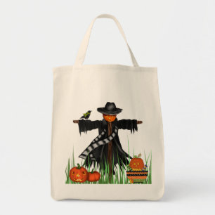 Bolsa Tote Trick ou Treine Tote Bag com Pumpkins Scarecrow