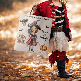 Bolsa Tote Trick ou Treino de Doces de Halloween Pirate