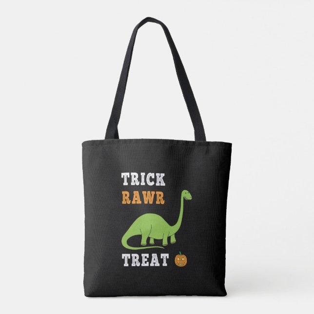 Bolsa Tote Trick Rawr Trate Cute Dinossauro Brontossauro Hall (Verso)