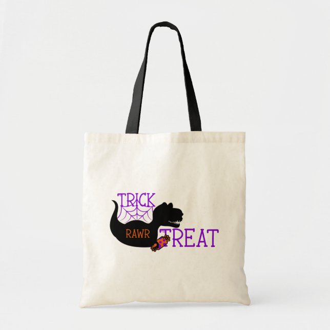 Bolsa Tote Trick Rawr Treat Halloween Dinosaur Tote Bag (Frente)