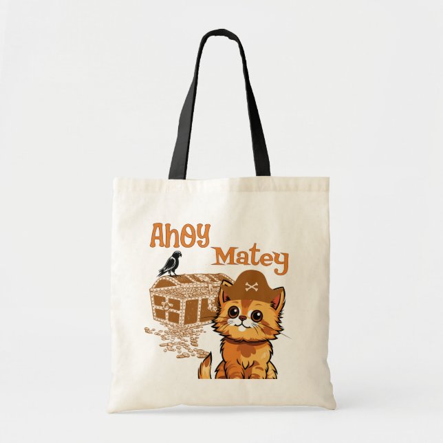 Bolsa Tote TrickorTreat Pirata "Ahoy Matey" de Halloween (Frente)