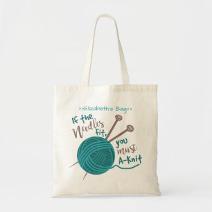 Bolsa Tote Tricotando Agulhas de Humor Yarn Funny Knitter Pe