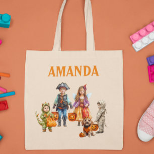 Bolsa Tote Tricotrilha de Halloween Personalizado Infantil