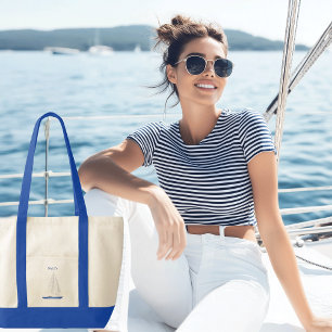 Bolsa Tote Trilha de Contraste do Barco de Navegação