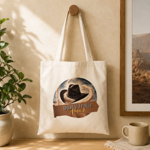 Bolsa Tote Trilhas Empoeiradas à Frente Chapéu de Cowboy Aven