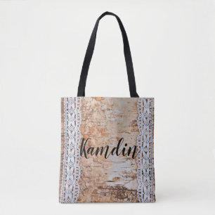 Bolsa Tote Trim. Locais de madeira de galhardetes personaliza