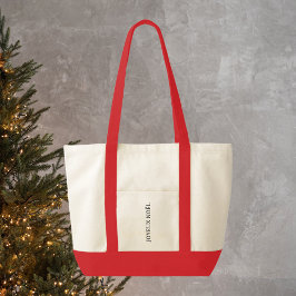 Bolsa Tote Trim vermelho de Natal Tradicional para Joyeux Noë