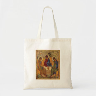 Bolsa Tote Trindade de Rublev na mesa