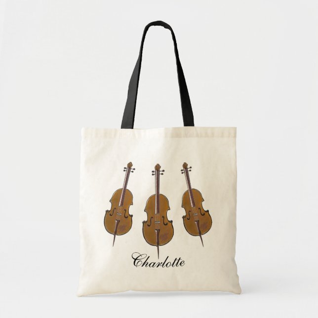 Bolsa Tote Trio cello personalizado (Frente)