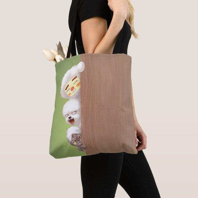 Bolsa Tote Trio de Animais de Pequim (Close Up)