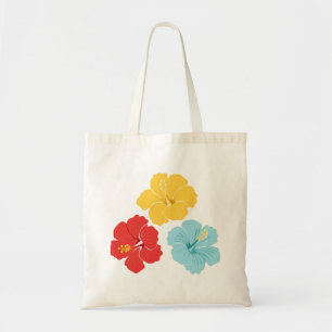 Bolsa Tote Trio de Flores de Hibisco Tropical – Vermelho, Ama