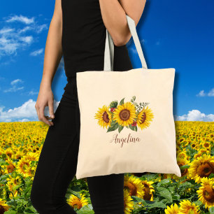 Bolsa Tote Trio de Girassóis Amarelos