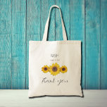 Bolsa Tote trio de girassol - casamento Obrigado<br><div class="desc">Trio girassol - personalizado Obrigado - Tote Bag. Excelente a favor dos casamentos. Três girassóis arranjados em seguida. Design único no tempo de colheita. Por Alma Wad.</div>