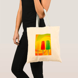 Bolsa Tote Trio de Picolés de Verão Picolés Coloridos