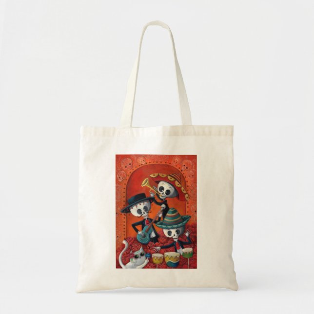 Bolsa Tote Trio do Mariachi de Diâmetro de Los Muertos (Frente)