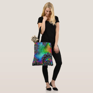 Bolsa Tote Trippy Hippie Psicodélico Arco-íris Espiral Fracta