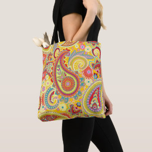 Bolsa Tote Trippy Hippy Retro Paisley
