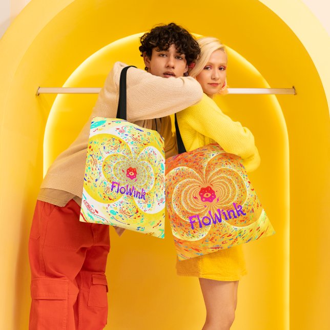 Bolsa Tote Trippy Orange Funky (Criador carregado)