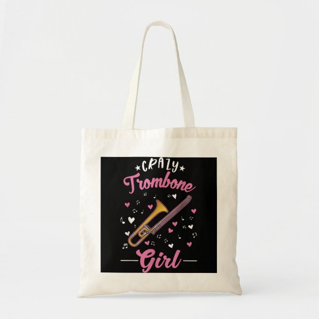 Bolsa Tote Trombone Louco de Menina de Trombone (Frente)