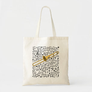 Bolsa Tote Trombone Musical Notes Trombonista Músico do Brass