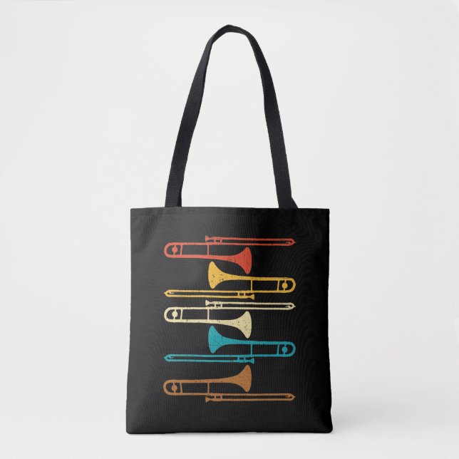 Bolsa Tote Trombone retrô - Jazz (Frente)