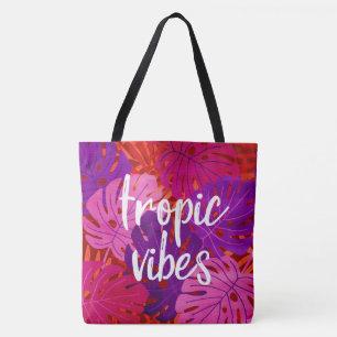 Bolsa Tote Tropic Vibes Hawaiian Monstera Leaf Tropical Warm