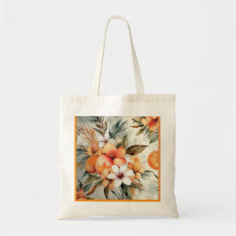 Bolsa Tote "Tropical Bloom & Citrus Dream - Watercolor Patter
