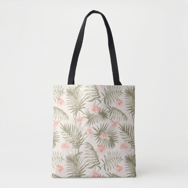 Bolsa Tote Tropical de Hisbiscus Palm (Frente)