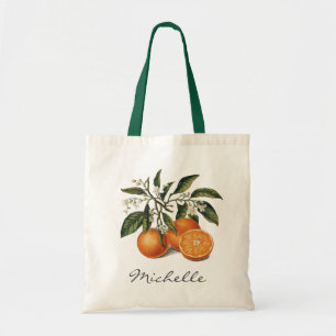 Bolsa Tote Tropical de Verão da Moda Aguarela Citrinos Laranj
