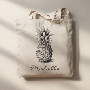 Bolsa Tote Tropical de Verão Tendência Abacaxi Personalizado 