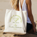 Bolsa Tote Tropical Fiesta Margarita Bachelorette<br><div class="desc">Margs & Matrimony retro festa de solteira fim de semana em sacos de tote com uma refrescante paleta de cor verde que traz um toque de vibração tropical para sua celebração. Presente perfeito para suas garotas,  personalize-o com cada nome de hóspedes e cada vamos começa a festa.</div>