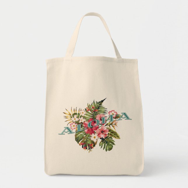 Bolsa Tote Tropical Floral Aloha (Frente)