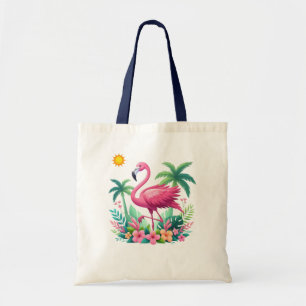 Bolsa Tote Tropical/Flórida rosa flamingo