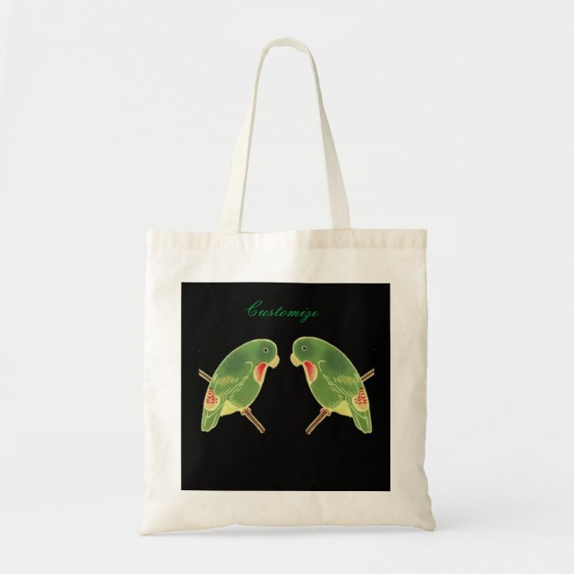 Bolsa Tote Tropical Green Parakeet Thunder_Cove (Frente)