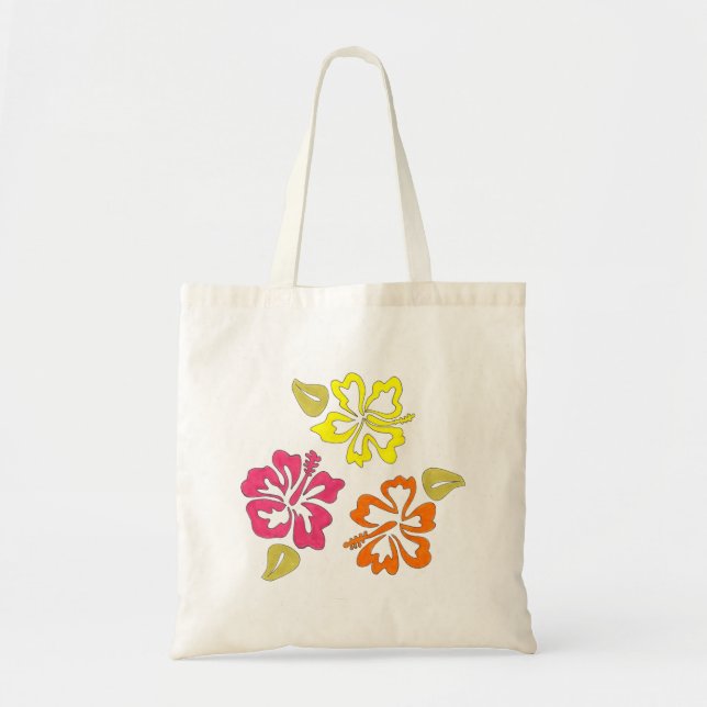 Bolsa Tote Tropical Hawaiai Island Hibiscus Flower Pink (Frente)
