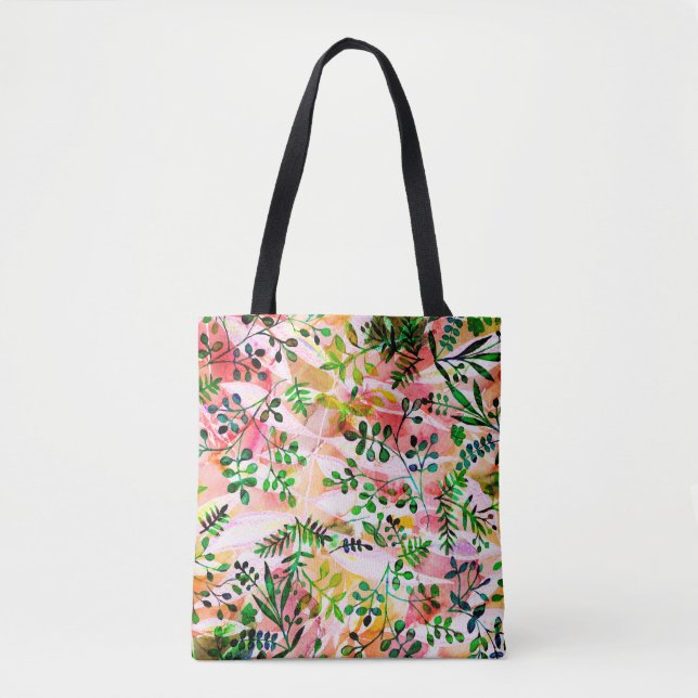 Bolsa Tote Tropical leaves pattern repeating. Artistic photo  (Frente)
