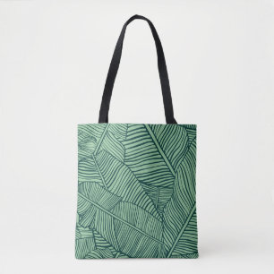 Bolsa Tote Tropical leaves. Seamless texture with banana leaf