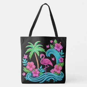Bolsa Tote Tropical Neon Flamingo